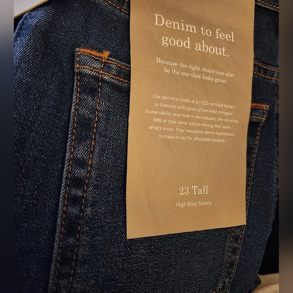 NWT EVERLANE AUTHENTIC STRETCH HIGH RISE SKINNY JEANS 23 TALL - Picture 6 of 6